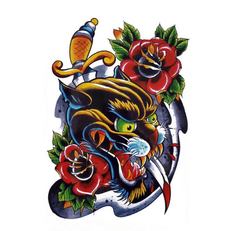 Black Panther Temporäre Tattoos Temporary Tattoos Klebetattoos Faketattoos Tattlook