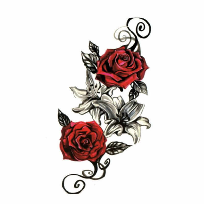 Rose Temporäre Tattoos Temporary Tattoos Klebetattoos Faketattoos Tattlook