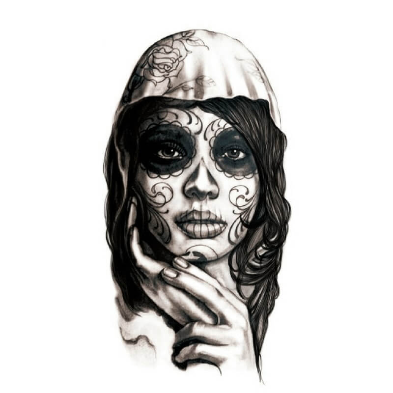 Zombie Girl Temporäre Tattoos Temporary Tattoos Klebetattoos Faketattoos Tattlook