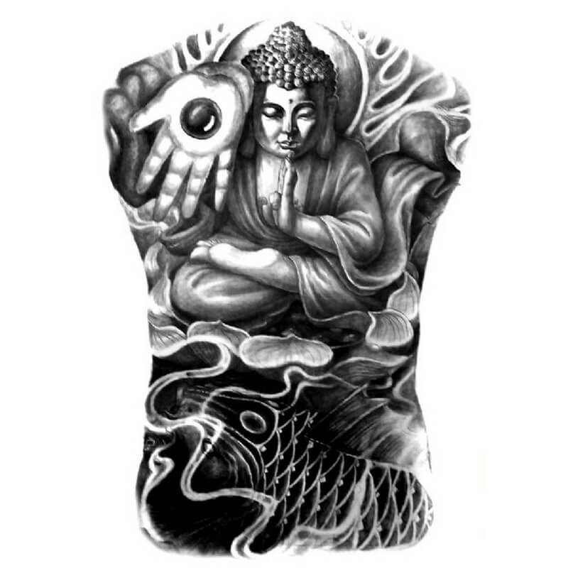 Buddha Temporäre Tattoos Temporary Tattoos Klebetattoos Faketattoos Tattlook