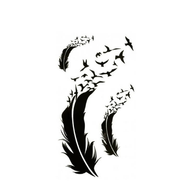 Feder im Wind Temporäre Tattoos Temporary Tattoos Klebetattoos Faketattoos Tattlook