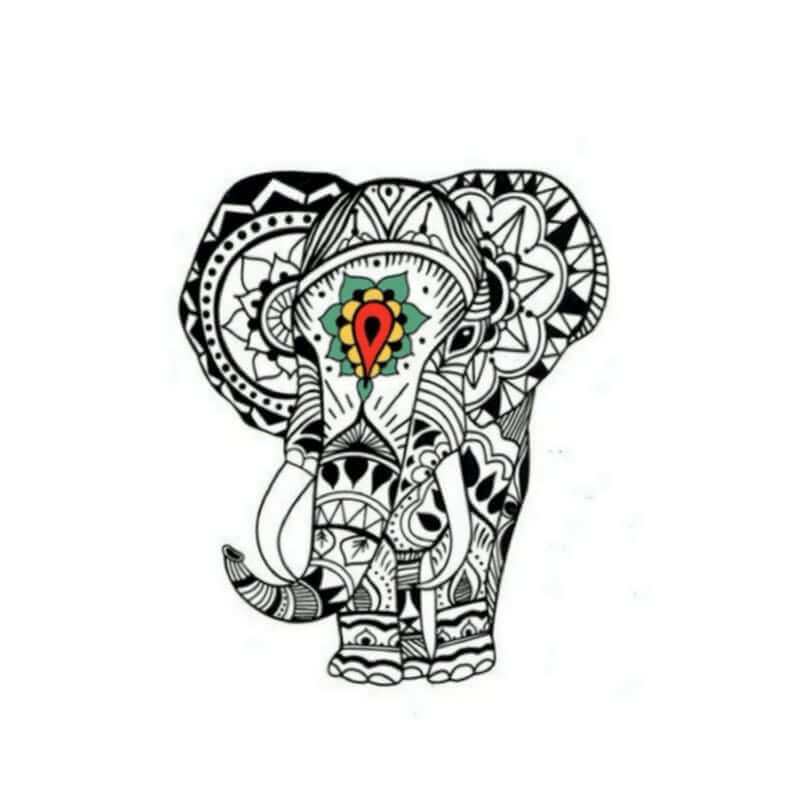 Elefant Mandala Temporäre Tattoos Temporary Tattoos Klebetattoos Faketattoos Tattlook